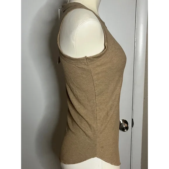 nwt womens tank top by nostalgia brown ribbed preshrunk size small - Picture 6 of 9